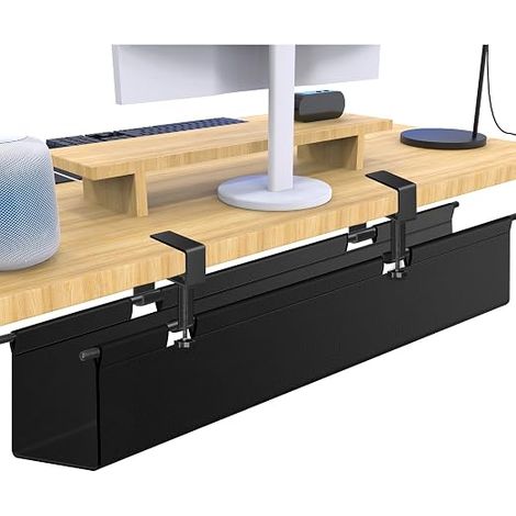 Cable Management Bureau, 70cm PerçAge Gestion De CâBle Table Organiseur Flexible, Installation De Fixation Sans PerçAge, Stable Et ImperméAble Pour Le Bureau Et La Maison (1/5)