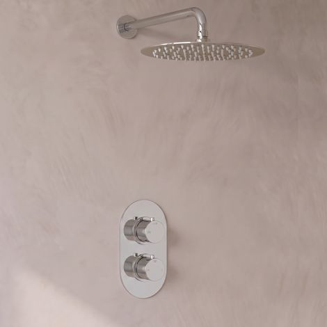 Signature Reflex Thermostatic Dual Concealed Mixer Shower with Fixed Shower Head - Chrome (1/5)