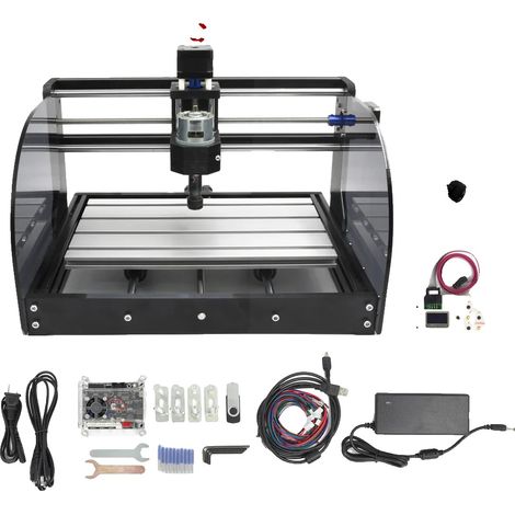 CNC Router 3018 Pro MAX, Desktop-Design, Hochgeschwindigkeits-Spindel 9000 U/min, normaler Controller, füge 5.5W Laser hinzu (1/2)