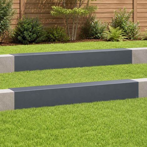 vidaXL Profilé de recouvrement de jardin 2 pc 100 x 15 x 15 cm Acier (1/5)