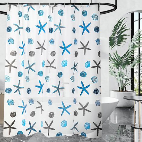 1 Rideau de douche,80x200 cm,PEVA imperméable,anneaux inclus,salle de bain