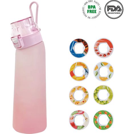 Gourde Air Up 700 ml, rose, 8 capsules aromatisées sans sucre avec paille (1/5)