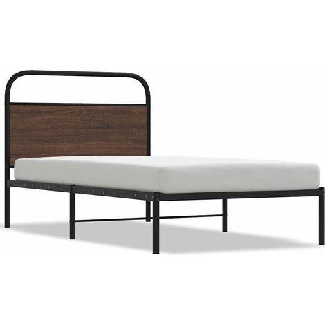 Maison Exclusive - Bettgestell ohne Matratze 100x200 cm Braun Eic (1/5)