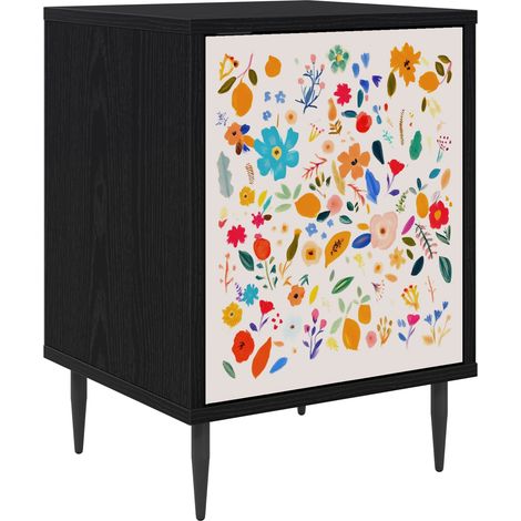 Mesa de noche MAINZ Roble Negro 36 x 33 x 51 cm vidaXL