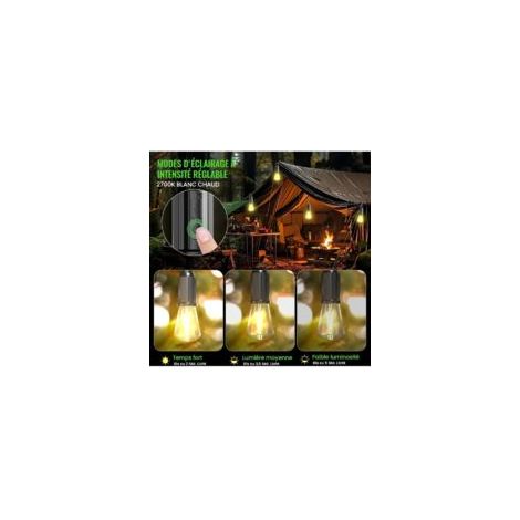 Lampada da campeggio a LED ricaricabile, lanterna portatile IP65, 3 modalità di luminosità, ideale per campeggio, escursionismo, emergenze, confezione da 4 - Crezuo