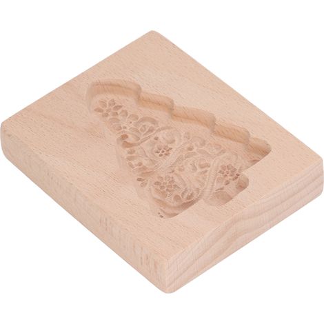 Emporte-pièce en bois sculpté, moule à biscuits en forme de sapin de Noël, presse à biscuits en pain d'épice, tampon à gaufrer (1/5)
