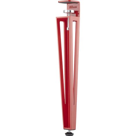 SOTECH Tischbein ColorLine in F-Form konisch zulaufend von 70 auf 40 mm mit Klemmschraube (ohne Bohren) für Beistelltisch, Couchtisch, Bank - rot - Höhe 464 mm - 1 Stück