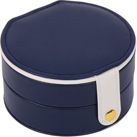 Mehrlagiges Schmuckkästchen aus Leder mit Schmuckfach (Dunkelblau) (1/5)
