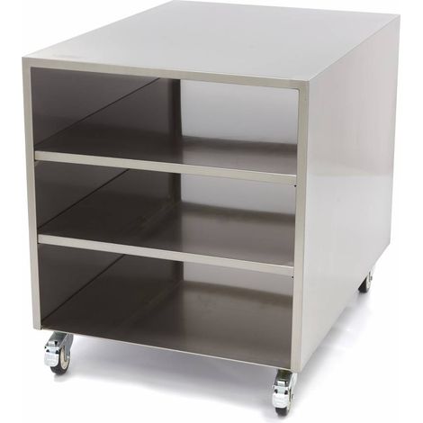 Table de machine en acier inoxydable - 60 x 80cm - sur roulettes - Maxima