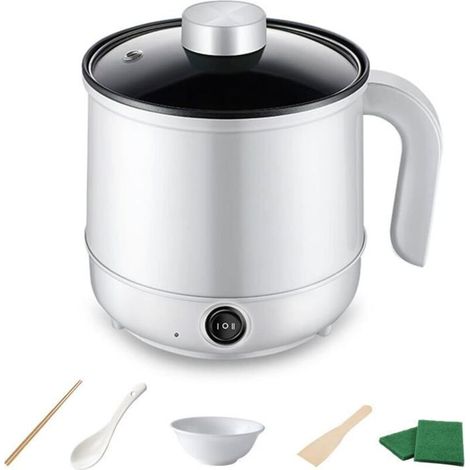 Cuiseur vapeur électrique multifonction, idéal pour les nouilles, les pâtes, les œufs et la soupe (blanc)