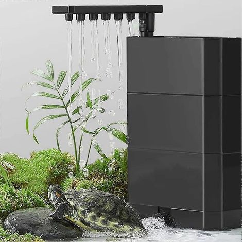 Filtre pour aquarium à tortues, pompe de filtration silencieuse 180 GPH, biofiltration, prise américaine (1/5)