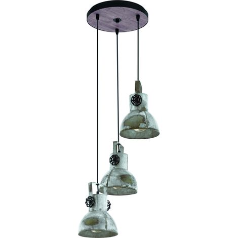 Lampe pendante industrielle Barnstaple Noir et brun - 79371