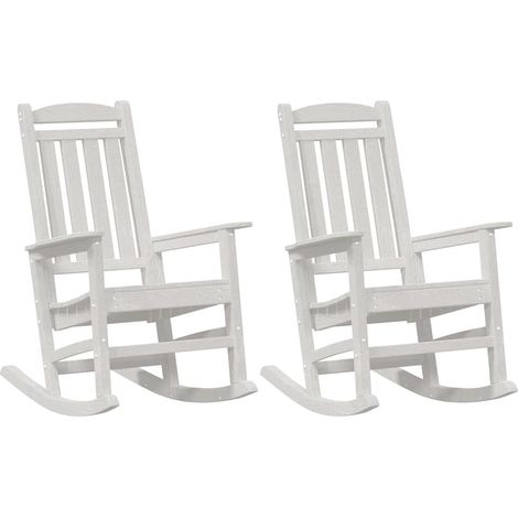 Maison Exclusive - Schaukelstuhl 2 pcs Weiß 92 x 70 x 108 cm Poly