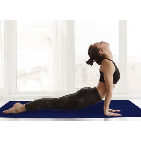 Tappetino Yoga Sport Ginnastica 65x200cm Antiscivolo Colore Blu (1/4)