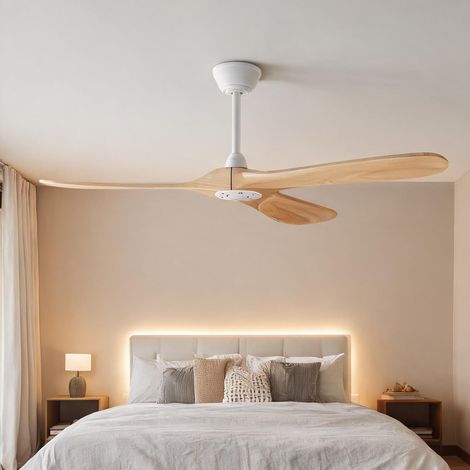 Ventilateur de plafond en bois 152 cm sans lumière finition (1/5)