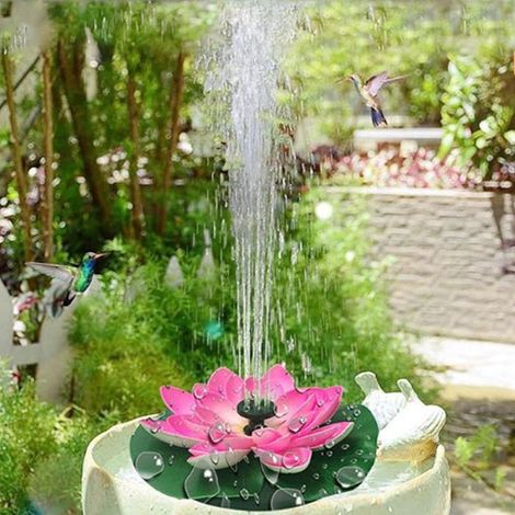 Fontaine Solaire Extérieure - Fontaine à Eau pour Cour Jardin Patio - 18 x 18 x 5,5 cm - En Plastique - 1 Pièce (1/5)