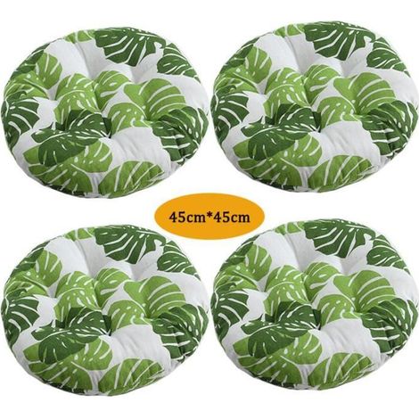 Lot de 4 Coussin de Chaise Coussins de Siège, Ronde Tatami Respirant Schéma Coussins de Chaise Galette de Chaise, 4545cm,Style D (1/4)