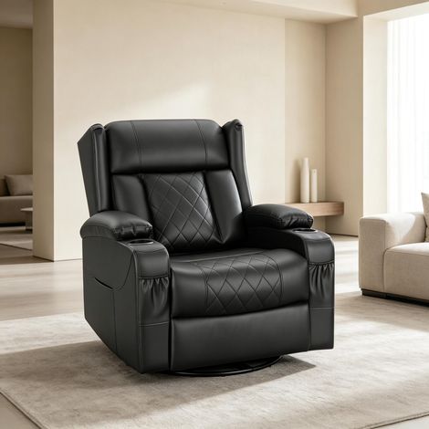 Sillón reclinable con respaldo y reposapiés ajustables, elegante sillón, sofá reclinable giratorio, cómodo sillón para TV (solo con 1 sillón). (1/5)