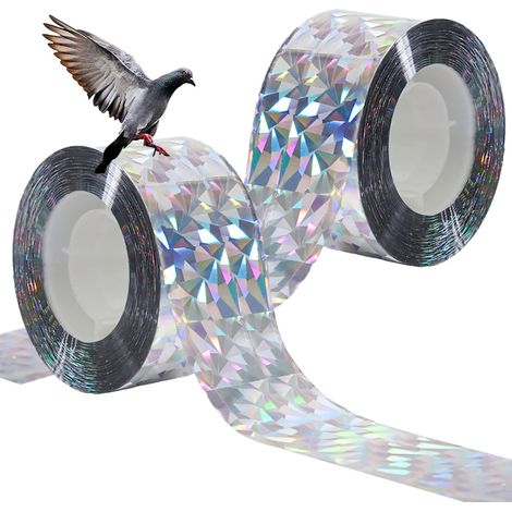 rouleaux de ruban anti-oiseaux - 4,5 cm x 80 m - Répulsif holographique - Répulsif à pigeons - Répulsif à hérons - Résistant - Découpable - Écologique (1/5)