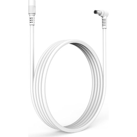 Câble d'Extension DC 1M, Cordon d'alimentation 12V 5,5mm x 2,1mm, 90° Angle L, Supporte DC 5V24V, pour Caméras de Surveillance, Streifenbeleuchtung, etc. Blanc 1M (1 Pièce) (1/5)