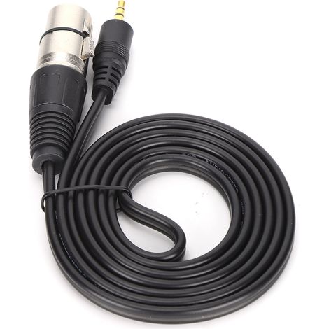 3,5-mm-Klinkenstecker auf XLR-Buchse Mikrofonkabel für Kamera und PC, Schwarz, 1,5 m (1/5)