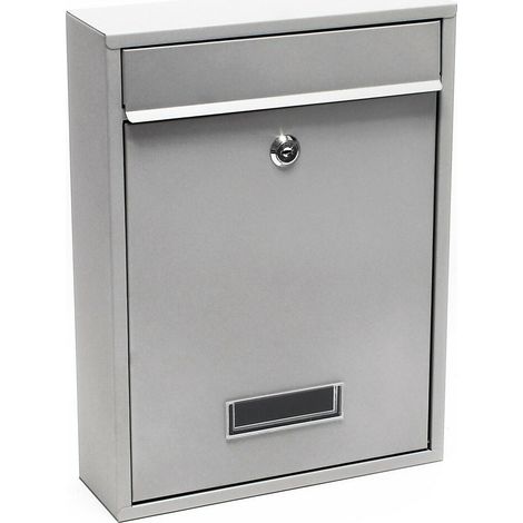 Buzón de pared de diseño acero galvanizado 21,5 x 9 x 32 cm plata 160000072 (1/5)