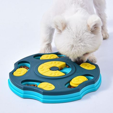 Jouet educatif pour Chien, Jeu Intelligence Chien Jouet Interactif, Mangeoire pour Chien, Jouet de Chien de Bol de mangeoire Lente pour améliore Le QI(bleu) (1/3)