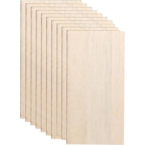 Feuilles de Contreplaqué,10 Pièces euilles de bois 200x100x2mm,panneau de balsa,Bois Mince pour Bricolage,Modèles Artisanaux et Décoration (1/5)