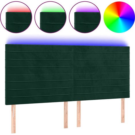 Maison Exclusive - Testiera a LED Verde Scuro 160x5x118/128cm in Velluto