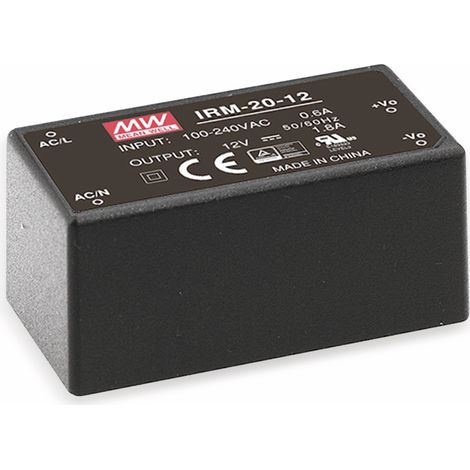 MEAN WELL AC/DC-Printnetzteil IRM-20-24, 24 V-/0,9 A, 21,6 W