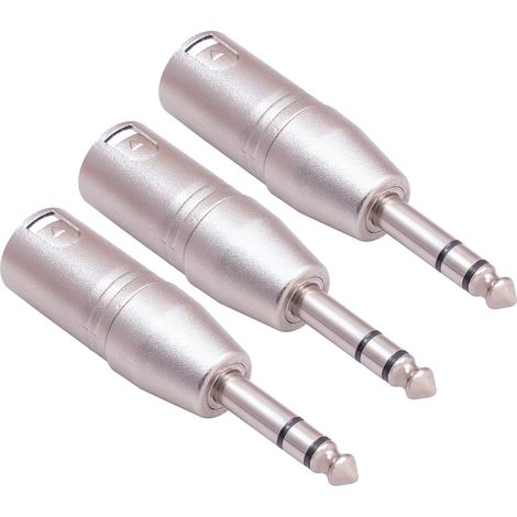 Adaptateur TRS 6,35 mm, compatible avec une prise jack 6,35 mm vers une prise stéréo XLR.