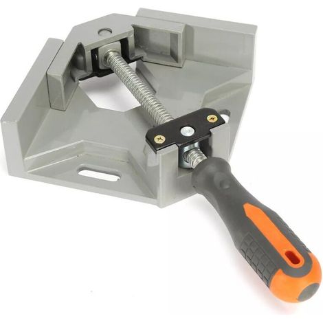 Étau d'angle, étau d'angle en alliage d'aluminium à 90 °, outil de serrage à angle droit, support d'étau avec mâchoires pivotantes réglables - gris argenté (1/4)