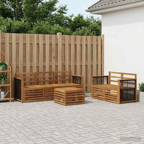 vidaXL Outdoor Sofa Set 6 pcs Natural Solid Acacia Wood (1/5)