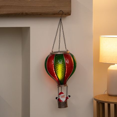 62cm Santa Light Up Hot Air Balloon Hanging Christmas Decoration (1/5)