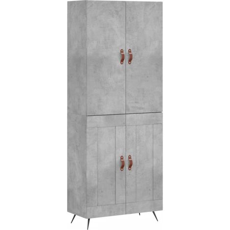 Buffet credenza cassettiera armadio mobile contenitore organizer cucina soggiorno salotto alto 69,5 x 34 x 180 cm legno ingegnerizzato grigio 020034649