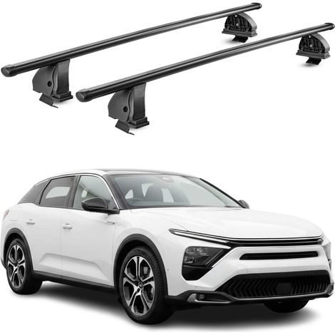 OMAC Stahl Dachträger Querträger Citroen C5 X 2022-2026 – TÜV / DIN 75302:2019 – Abschließbar – Max. 75 kg – 2 Stangen – Schwarz (1/5)