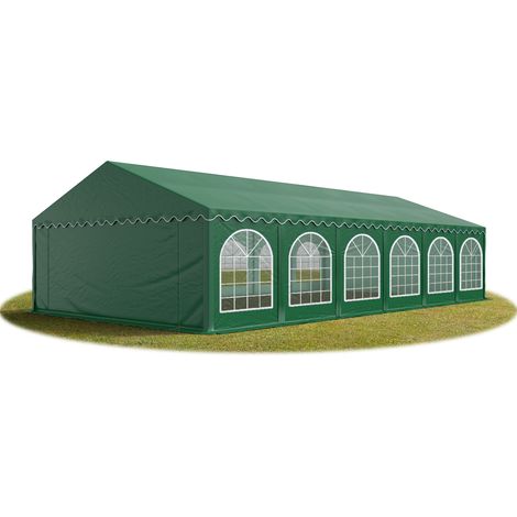 6x12 mTendone per feste PREMIUM PVC verde scuro 100% impermeabile Gazebo da giardino Tendone da esterno Tenda party (1/4)