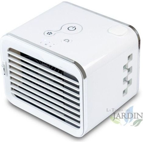 Suinga – Climatiseur portable 8W économe en énergie – 3 niveaux de vitesse – Réservoir 550 ml – Dimensions 19x16x15 cm