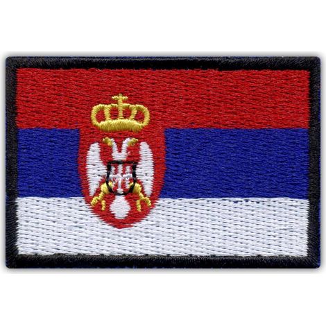 Aufnäher mit serbischer Flagge – Magnetische Rückseite – Gestickter Aufnäher/Abzeichen/Emblem