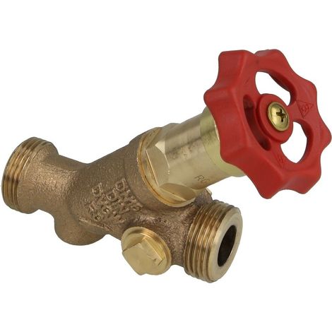 Vanne à passage direct en laiton rouge DN15 filetage mâle 3/4’’
