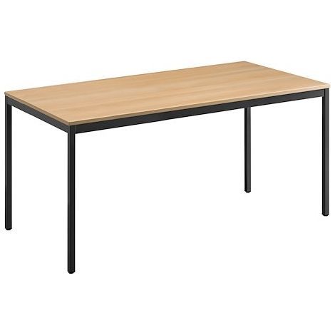 Table multi-usages chêne clair L 160 x P 80 cm - Éco - piétement noir - Maxiburo