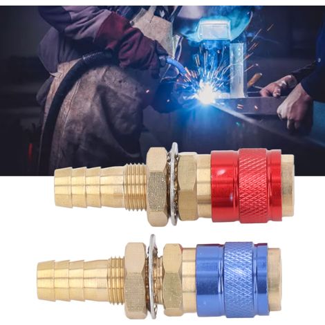 Wassergekühlter Schnellverbinder und Gasadapter für TIG PTA DB SR WP 9 17 18 26, 10 mm Schweißbrenner. (1/5)