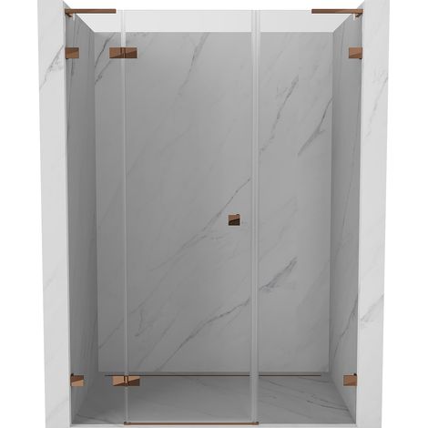 Mexen Lunar L Dusche Schwenktür links 125 cm, transparent, Roségold - 834SL-125-050-60-00-L (1/5)