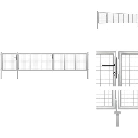 Gartentore - Living Gartentor Stahl 500×100 cm Silbern (1/4)