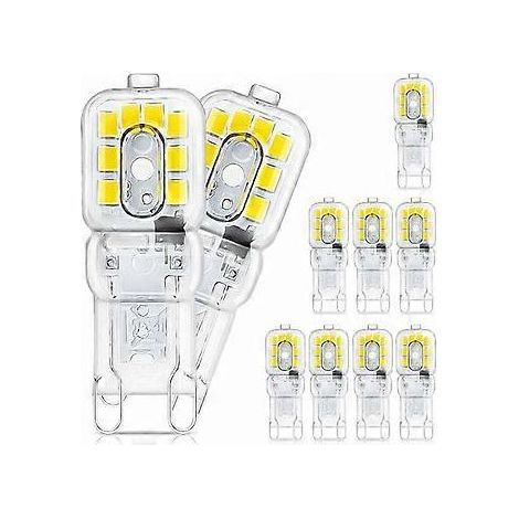 Lot de 10 ampoules LED G9, 3 W, équivalent à 33 W halogène, blanc lumière du jour (1/4)