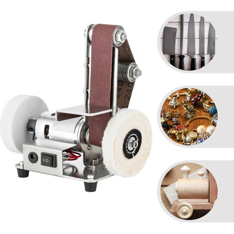 3-in-1-Mini-Bandschleifer – Elektrischer Schleifer mit einstellbarer Geschwindigkeit, Handschleifer und Polierer für Heimwerker, Schmuckherstellung, Holz- und Glasmalerei (Plus-Set) (1/5)