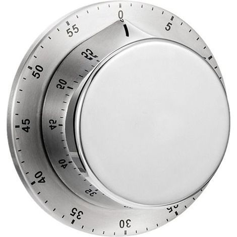 Timer da cucina magnetico senza batterie - Allarme potente - Elegante acciaio inossidabile - Timer con conto alla rovescia - 8x8x3 cm (1/5)