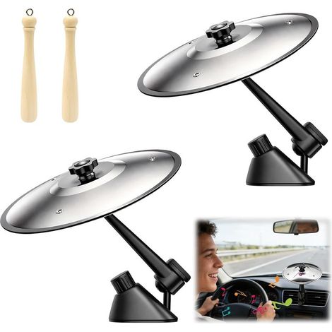 Mini Cymbale de Voiture, 2 pièces cymbale de ventilation voiture, Décoration Musicale pour Tableau de Bord, Accessoire Voiture Original pour Amateurs de Musique, Installation Facile, Universel (1/5)