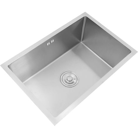 Évier de cuisine à encastrer en acier inoxydable 304 60 x 40 cm ou 55 x 45 cm grande capacité et design moderne couleur argent. (1/5)