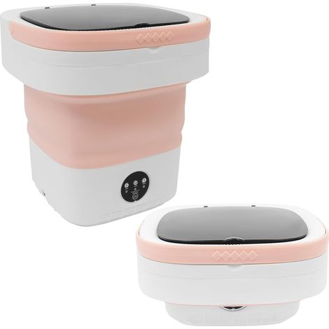 Mini machine à laver, portable, pliable, 12 l, avec tuyau de vidange et panier d'égouttement, petite machine à laver électrique pour sous-vêtements, chaussettes (1/5)